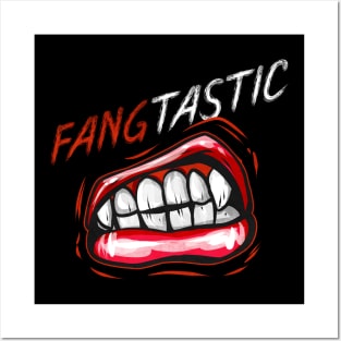 FangTastic Vampire Werewolf Mouth With Fangs Halloween Posters and Art